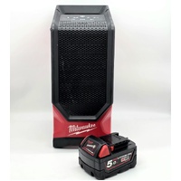 Milwaukee M18 JSSP2 Bluetooth Jobsite Radio Speaker with 5.0Ah Battery