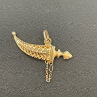 Unisex 9ct Yellow Gold Sword Pendant
