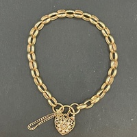 Ladies 9ct Yellow Gold Oval Belcher Link Bracelet