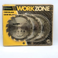 Workzone 3pc Circular Saw Blades 180mm 16 24 40T 20mm Bore Set