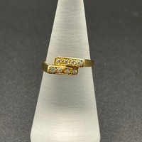 Unisex 18ct Yellow Gold Cubic Zirconia Ring
