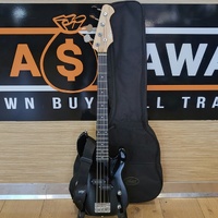 Artist APB 4-String Electric Bass Guitar Black with Strap & Gig Bag