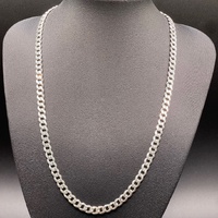 Mens 925 Sterling Silver Curb Link Necklace