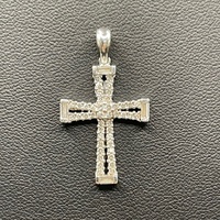 Ladies 18ct White Natural Diamond Cross Pendant
