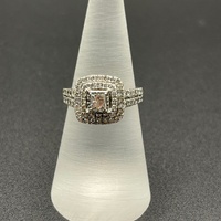 Ladies 14ct White Gold Natural Diamond Ring