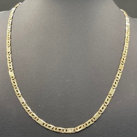 Unisex 9ct Yellow Gold Anchor/ Birdseye Link Necklace