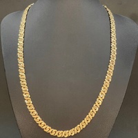 Mens 9ct Yellow Gold Diamond Cut Curb Link Necklace
