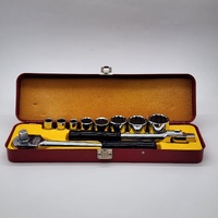 Sidchrome Socket Ratchet Set 10pc Imperial Sockets Handle with Case