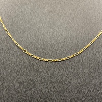 Unisex 9ct Yellow Gold Figaro Link Necklace