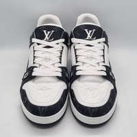 Louis Vuitton LV Trainer Black Monogram Denim US 12 MS026412 1A9JGB