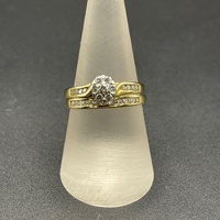 Ladies 18ct Yellow Gold 2 Ring Set Natural Diamond Rings