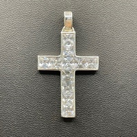 Ladies 925 Sterling Silver Cubic Zirconia Cross Pendant