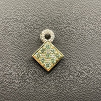 Ladies 10ct Yellow Gold Green Gemstone & Diamond Pendant