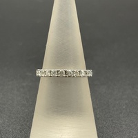 Ladies 14ct White Gold Natural Diamond Band Ring