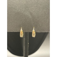 Ladies 9ct Yellow Gold Diamond Hoop Earrings
