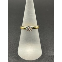 Ladies 18ct Yellow Gold Solitaire Natural Diamond Ring