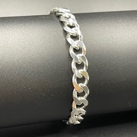 Unisex 925 Sterling Silver Curb Link Bracelet