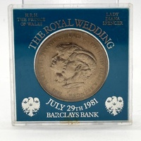 H.R.H. The Prince Of Wales The Royal Wedding July 29th 1981 Barclays Bank Coin