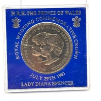 H.R.H. 1981 Royal Wedding Crown Coin Prince Charles Lady and Diana Coin