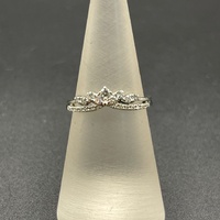 Ladies 10ct White Gold Natural Diamond Ring