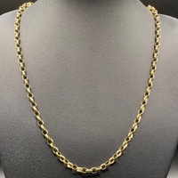 Ladies 9ct Yellow Gold Oval Belcher Link Necklace
