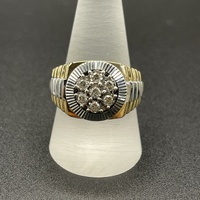 Mens 10ct Two Tone Gold Natural Diamond Ring