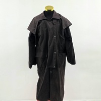 Oilskin Full Length Coat Mens Patchwork Lined Classic Outdoor Coat XL