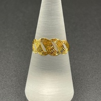 Ladies 21ct Yellow Gold Swirl Ring
