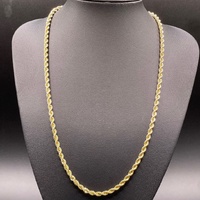 Unisex 10ct Yellow Gold Twist Rope Link Necklace