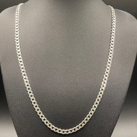 Mens 925 Sterling Silver Curb Link Necklace