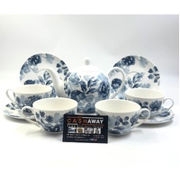 Madras Link Midnight Roses 9 Piece Tea For Four Set New Bone China