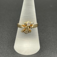 Ladies 9ct Yellow Gold Natural Diamond Ring