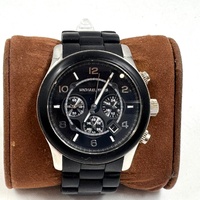 Michael Kors Runway MK8107 45mm Silver Black Mens Chronograph Watch