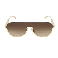 Versace VE2215 Medusa Aviator Sunglasses Pale Gold Brown Gradient with Case