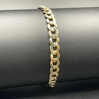 Mens 9ct Yellow Gold Curb Link Bracelet