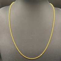 Unisex 22ct Yellow Gold Rope Twist Link Necklace