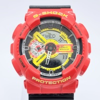 Casio G-Shock GA-110RD Red Yellow 200m WR Analog Digital Mens Watch