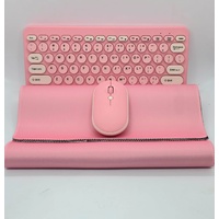 Anko Pink 3 in 1 Wireless Keyboard Mouse Mat USB Dongle Set JLR-78483