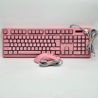 Playmax RGB Wired Keyboard Mouse Bundle Pink Taboo Backlit Gaming Set