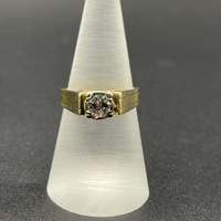 Unisex 18ct Yellow Gold Natural Diamond Ring