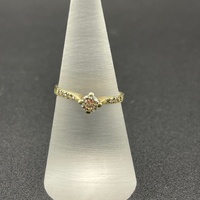 Ladies 14ct Yellow Gold Natural Diamond Ring