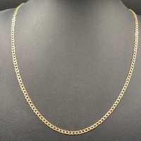 Unisex 9ct Two Tone Gold Curb Link Necklace