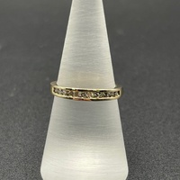 Ladies 9ct Yellow Gold Natural Diamond Band Ring