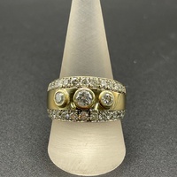Unisex 9ct Yellow Gold Natural Diamond Ring