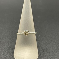Ladies 14ct White Gold Natural Diamond Ring