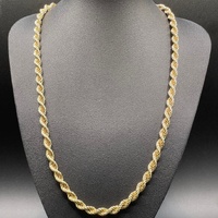 Unisex 9ct Yellow Gold Twist Rope Link Necklace