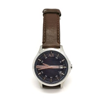 Armani Exchange AX2133 Three Hand Date Brown Leather Mens Watch 46mm