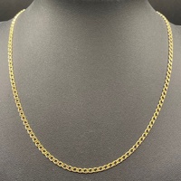Ladies 9ct Yellow Gold Double Curb Link Necklace