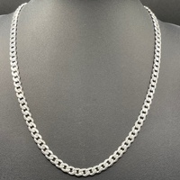 Unisex 925 Sterling Silver Curb Link Necklace