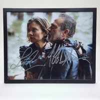 Jeffrey Dean Morgan Lauren Cohan Signed Walking Dead Frame COA 11052